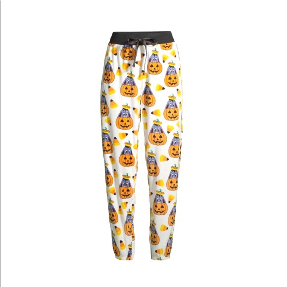Disney White Fleece Eeyore Halloween Jogger Sleep Pants Pajamas